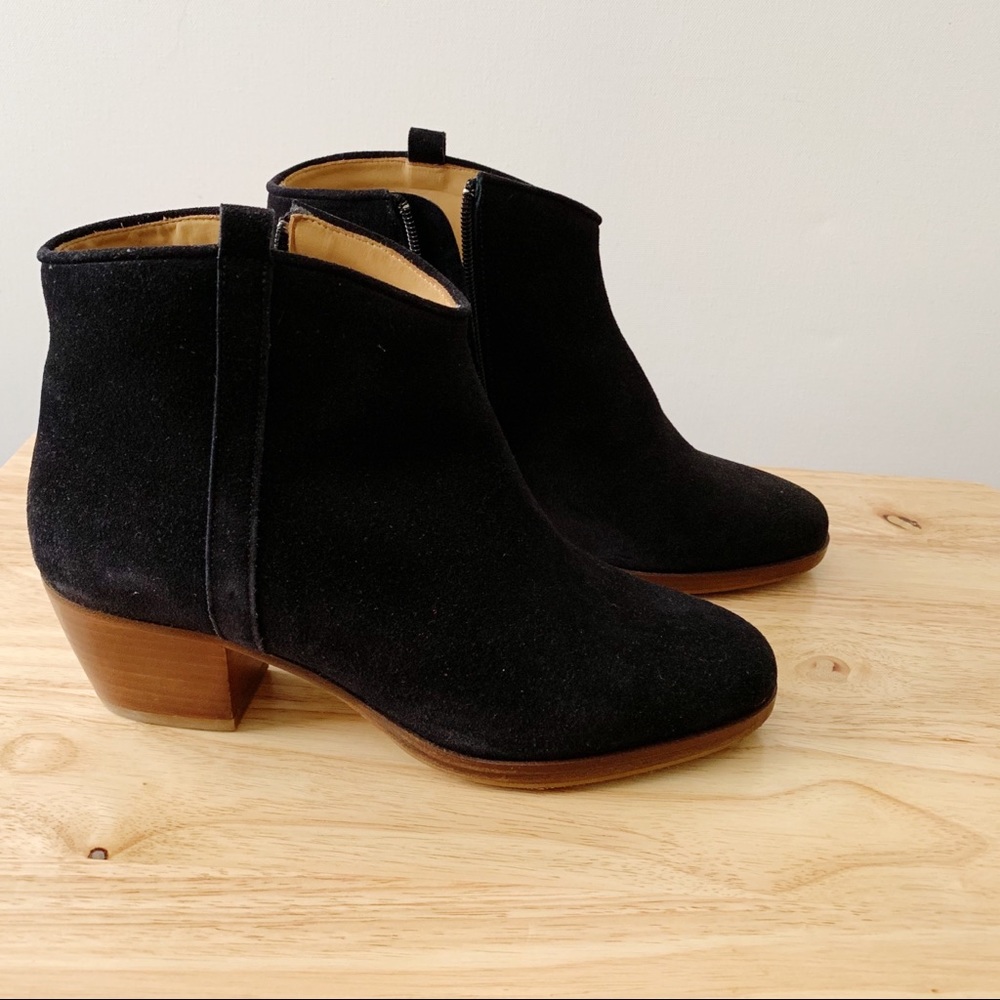 Sezane Black Suede Massa Ankle Boots Size 7